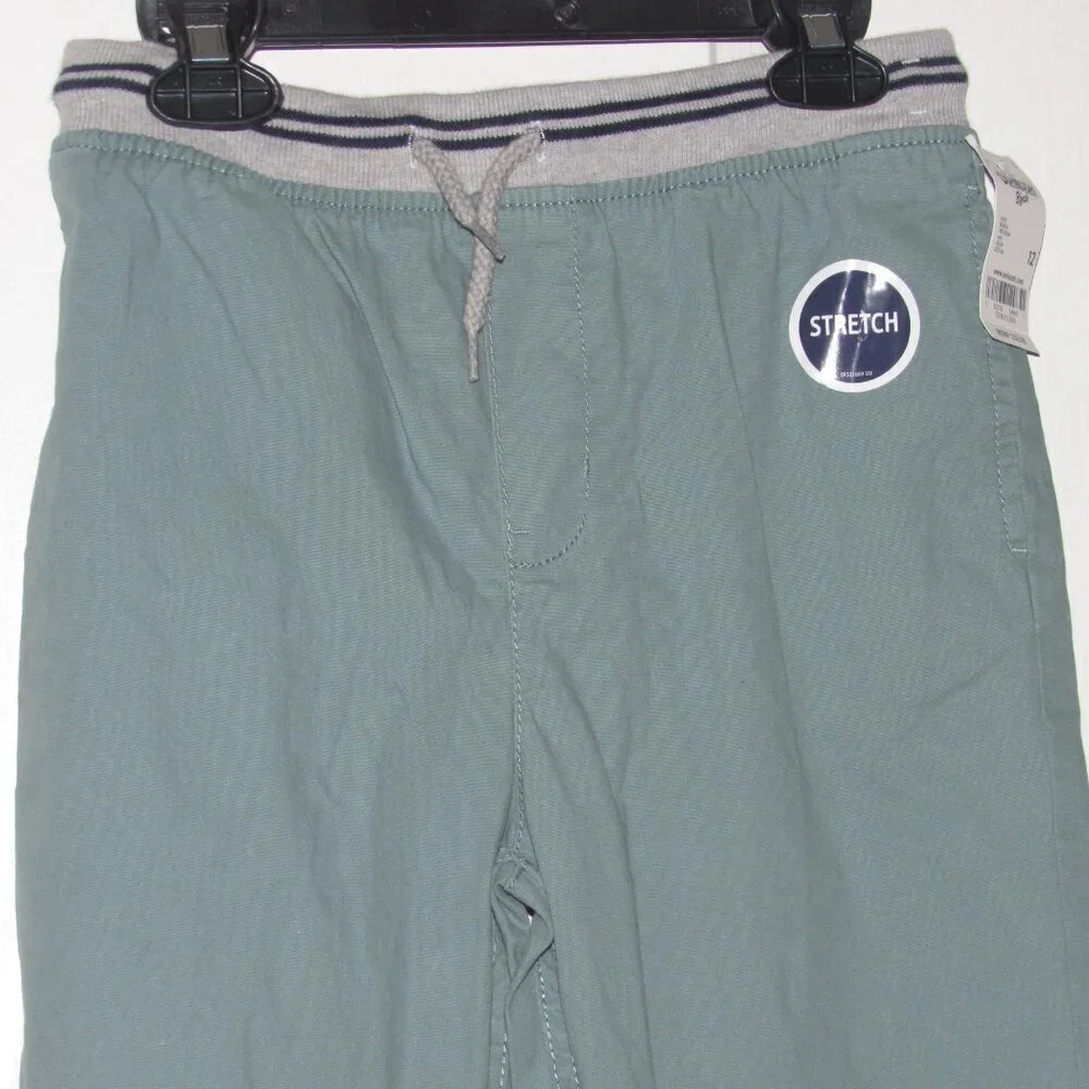 NWT OSHKOSH B’GOSH Boy’s Green Stretch Pull-On Pants Size 12